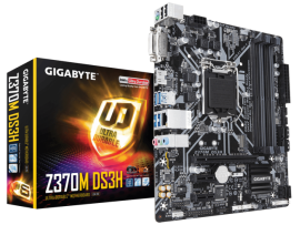 Gigabyte Z370M DS3H Motherboard CPU i3 i5 i7 LGA1151 DDR4 Intel HDMI DVI USB 3.1